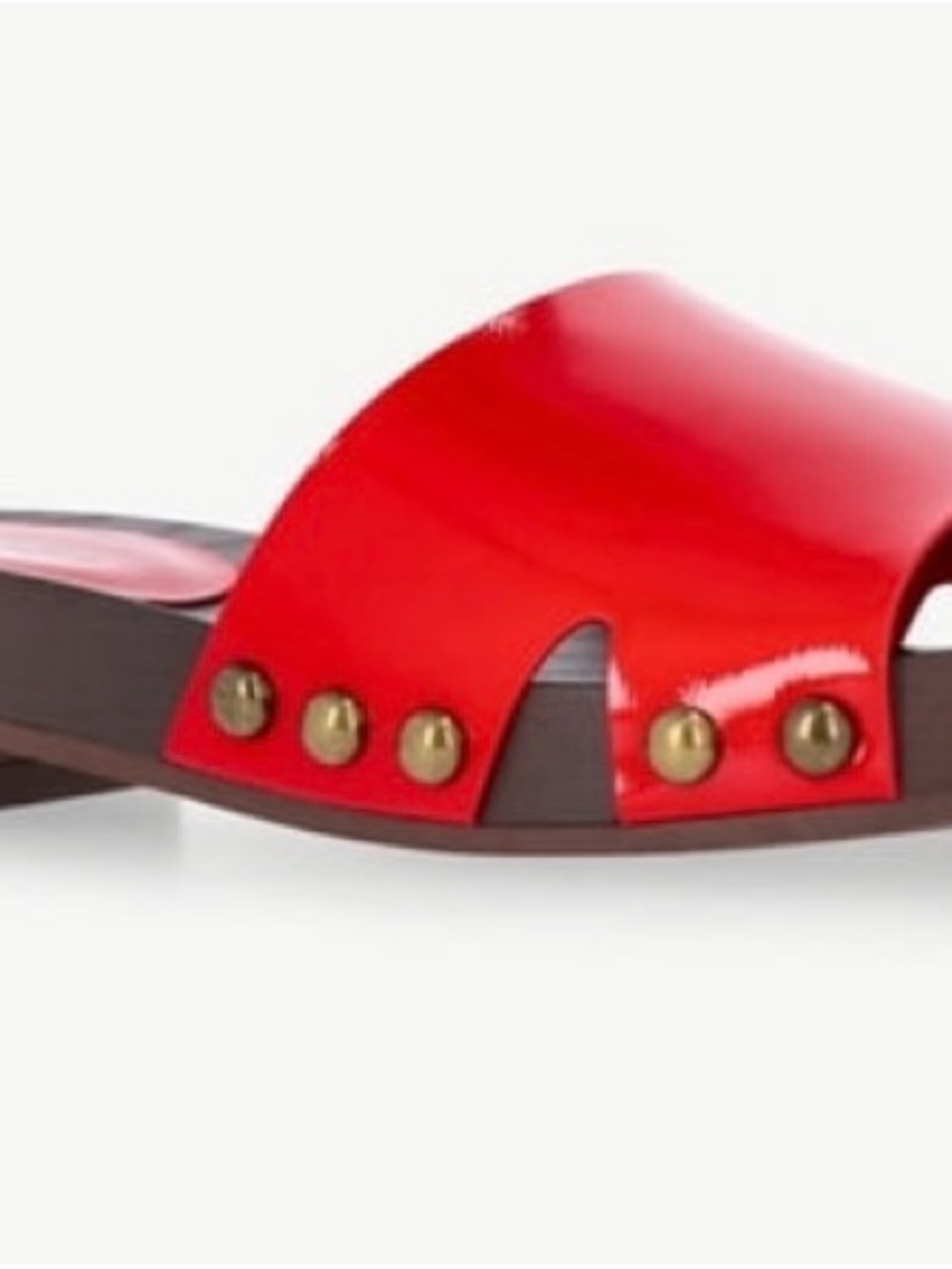 No Boundaries Red Stud Embellished Slide Sandal